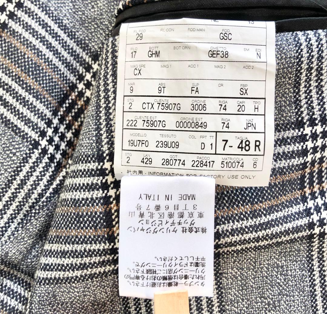 GUCCI メンズ セットアップ スーツ 48R M相当 チェック柄 美品上下付