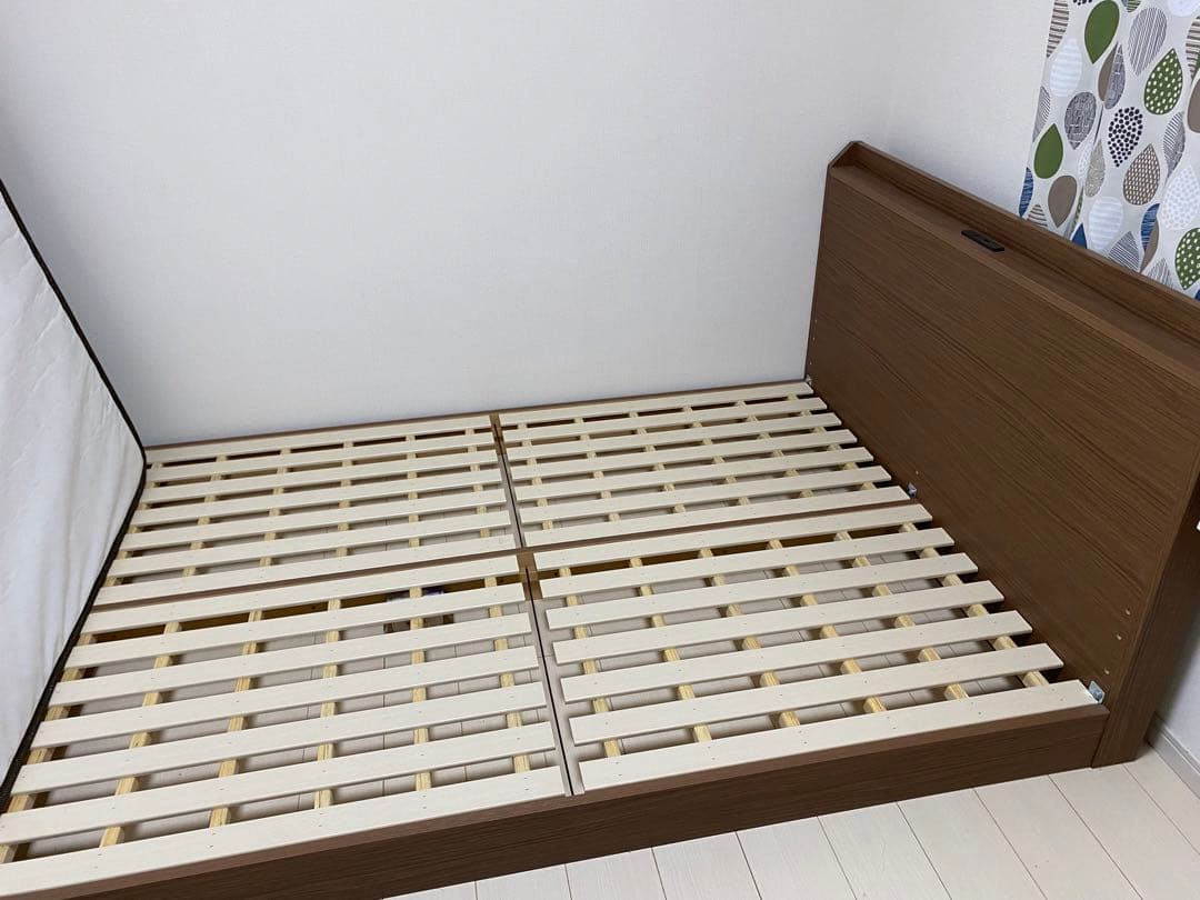 【埼玉/引取可】状態良好 ニトリ ダブルベッドフレーム+Nスリープマットレス