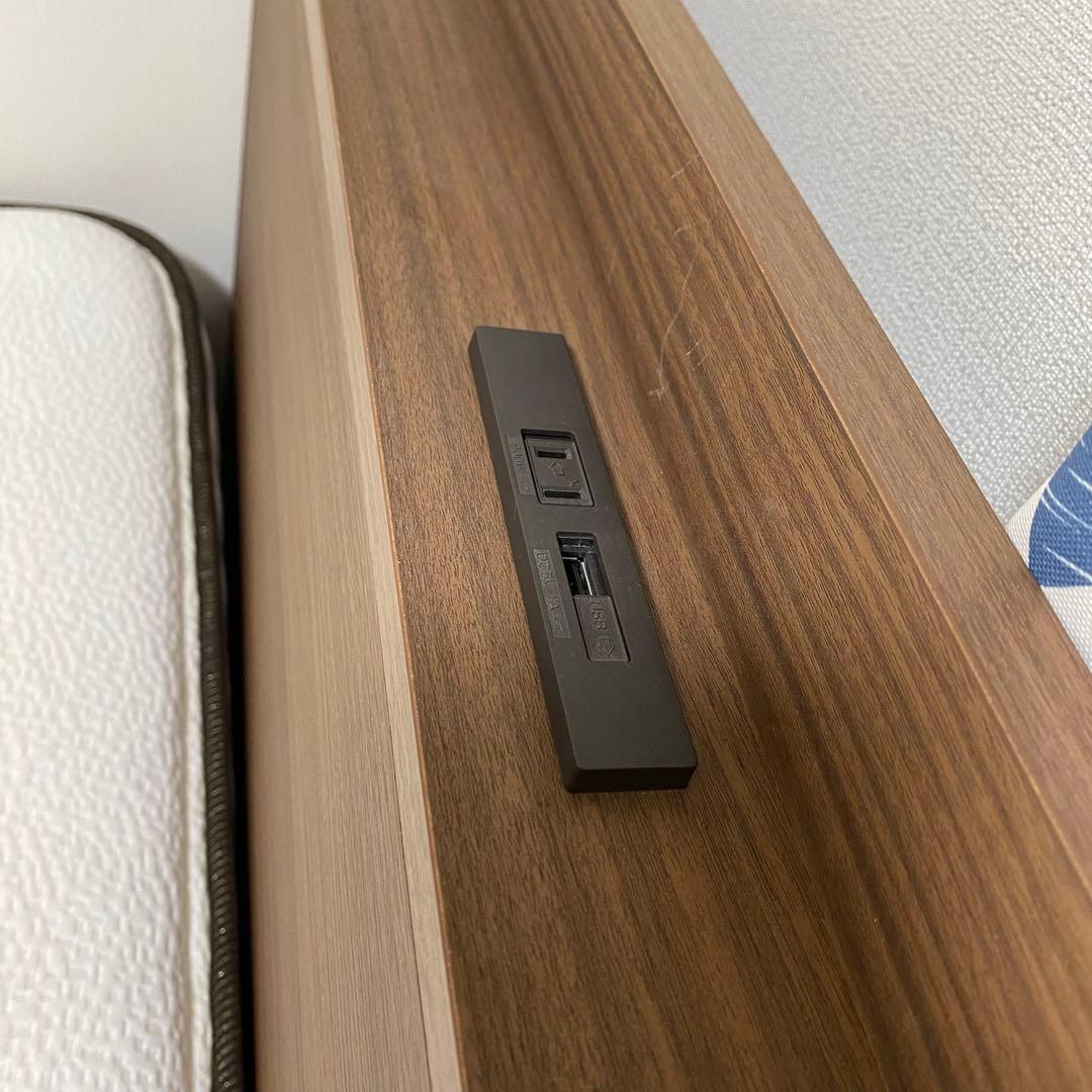 【埼玉/引取可】状態良好 ニトリ ダブルベッドフレーム+Nスリープマットレス