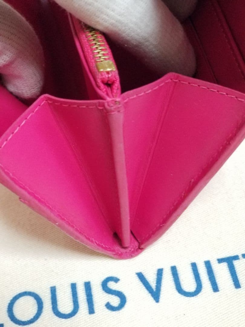 LOUIS VUITTON モノグラム ヴェルニ 長財布 ローズポップ(レッド系