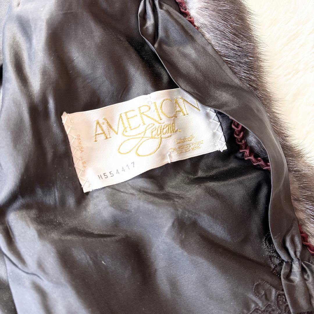 ☆美品☆アメリカンレジェンド ブルーアイリスミンク 毛皮 リアルファー 裏地花柄