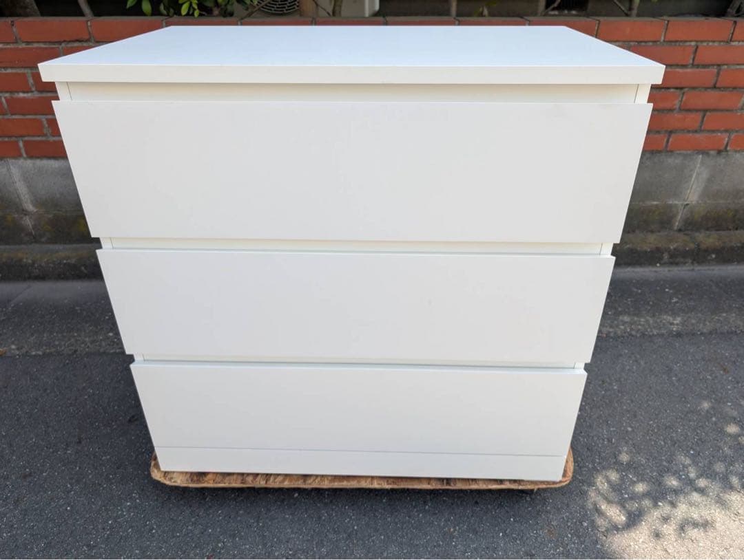 Min　美品IKEA MALM(マルム) チェスト 3段　幅80