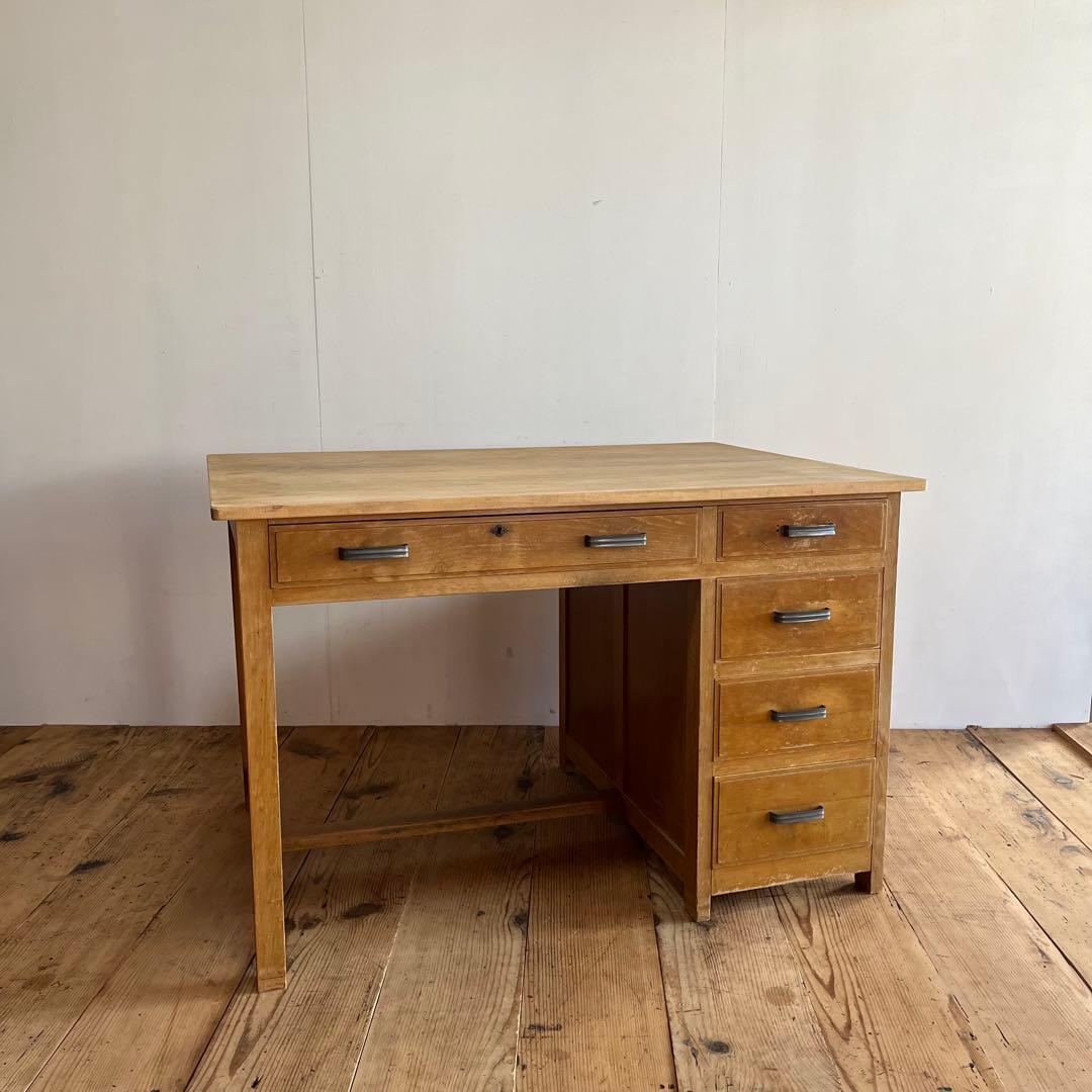 アンティーク 片袖机 デスク テーブル モダン レトロ