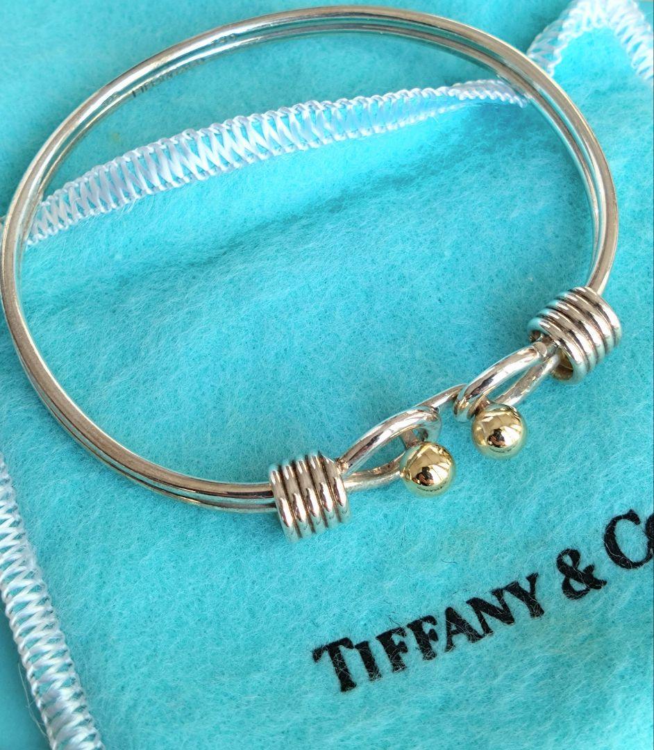 オールドティファニー TIFFANY&CO ダブルフック&アイ バングル コンビ