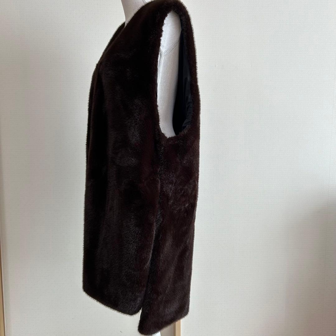 【美品】mizuiro ind ファーボアベスト リバーシブル