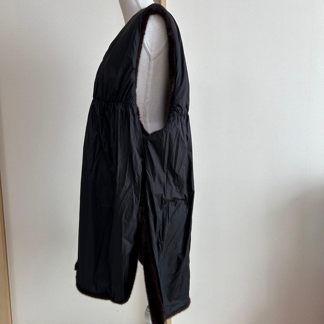 【美品】mizuiro ind ファーボアベスト リバーシブル