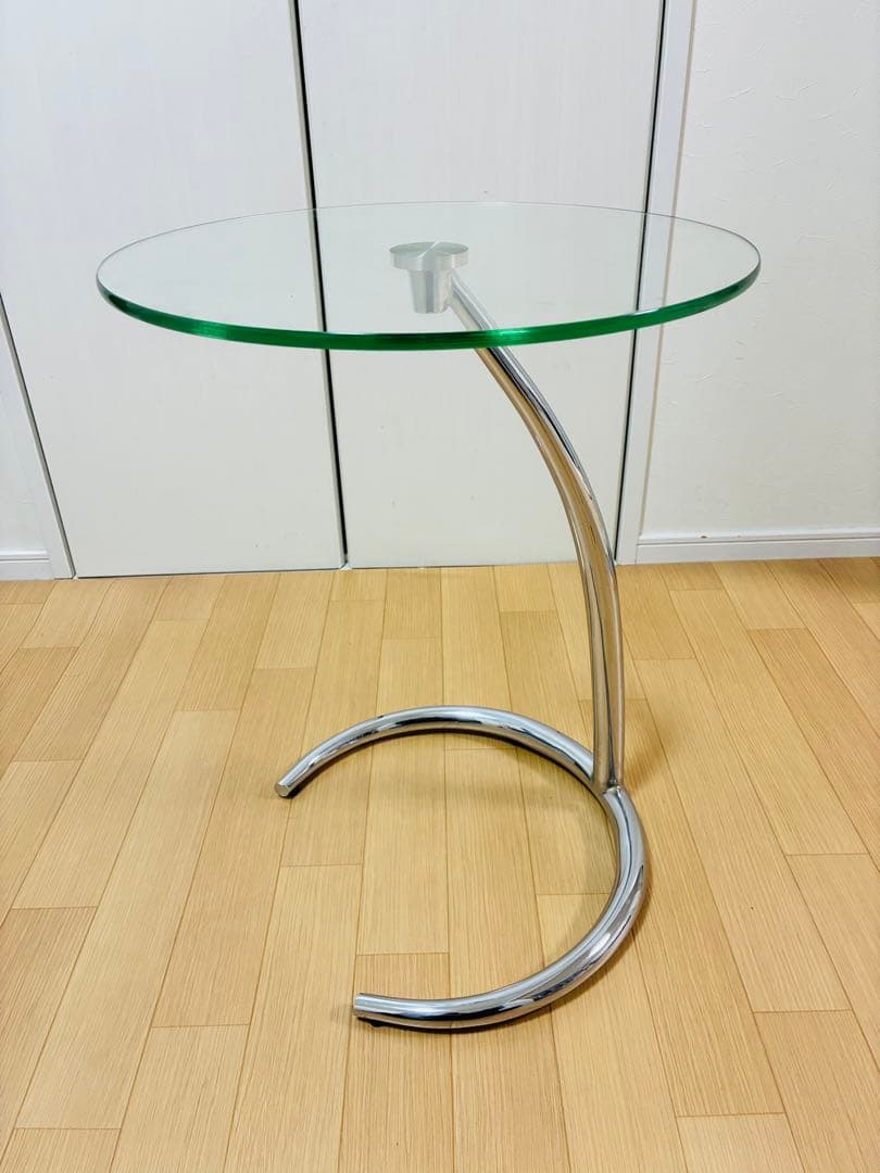 IDC大塚 ガラスラウンドサイドテーブル