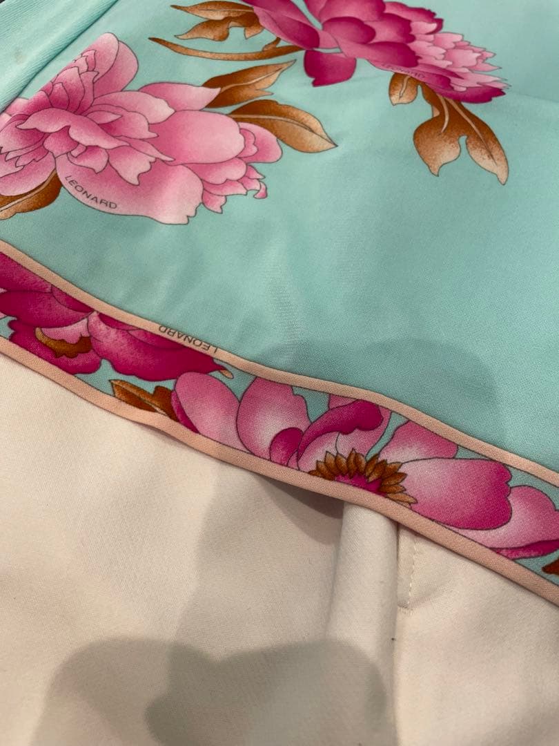 美品　LEONARD レオナール　異素材ミックス　長袖トップス　チュニック38