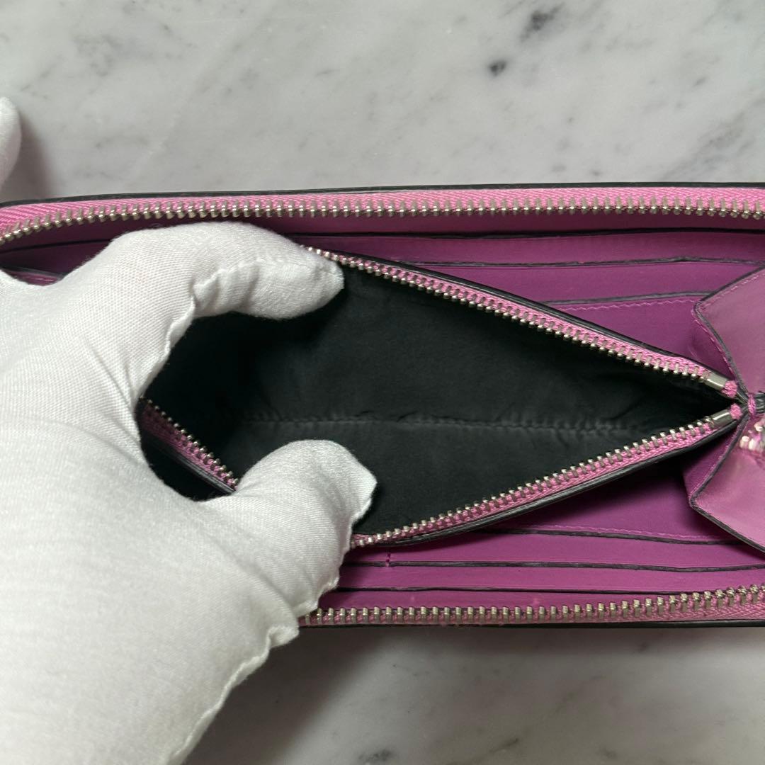 BVLGARI ブルガリ 長財布 本革 ピンク セルペンティ ラウンドジップ