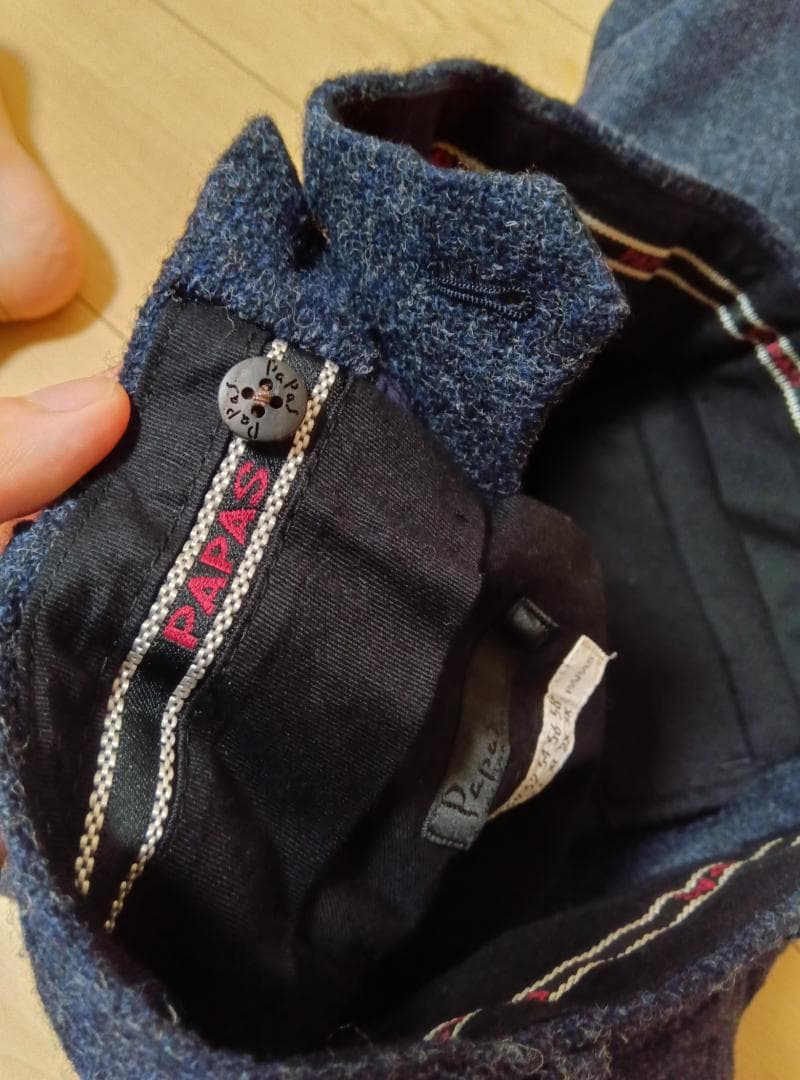【美品】Papas Mサイズ(38) ウール混紡 ダークブルー