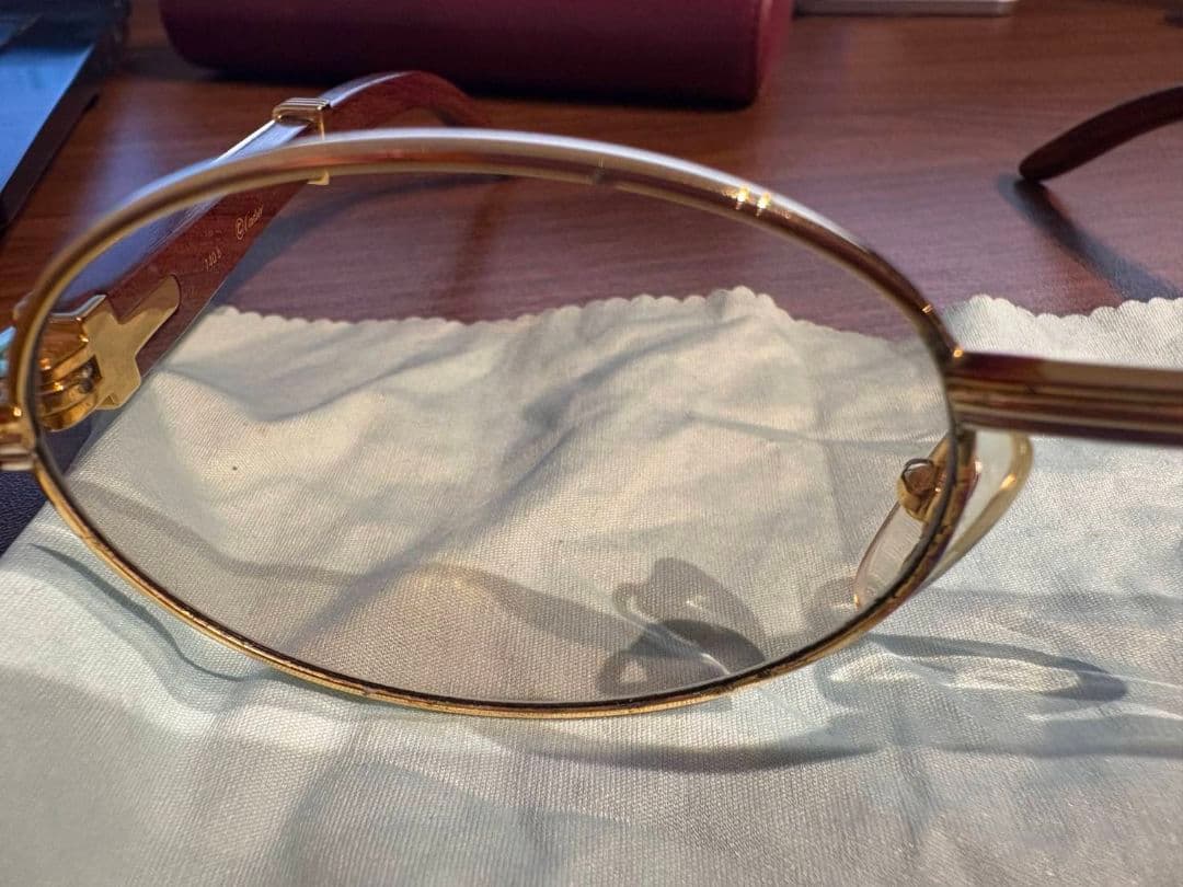 cartier カルティエ ジベルニ サングラス ウッド 140b 53■22