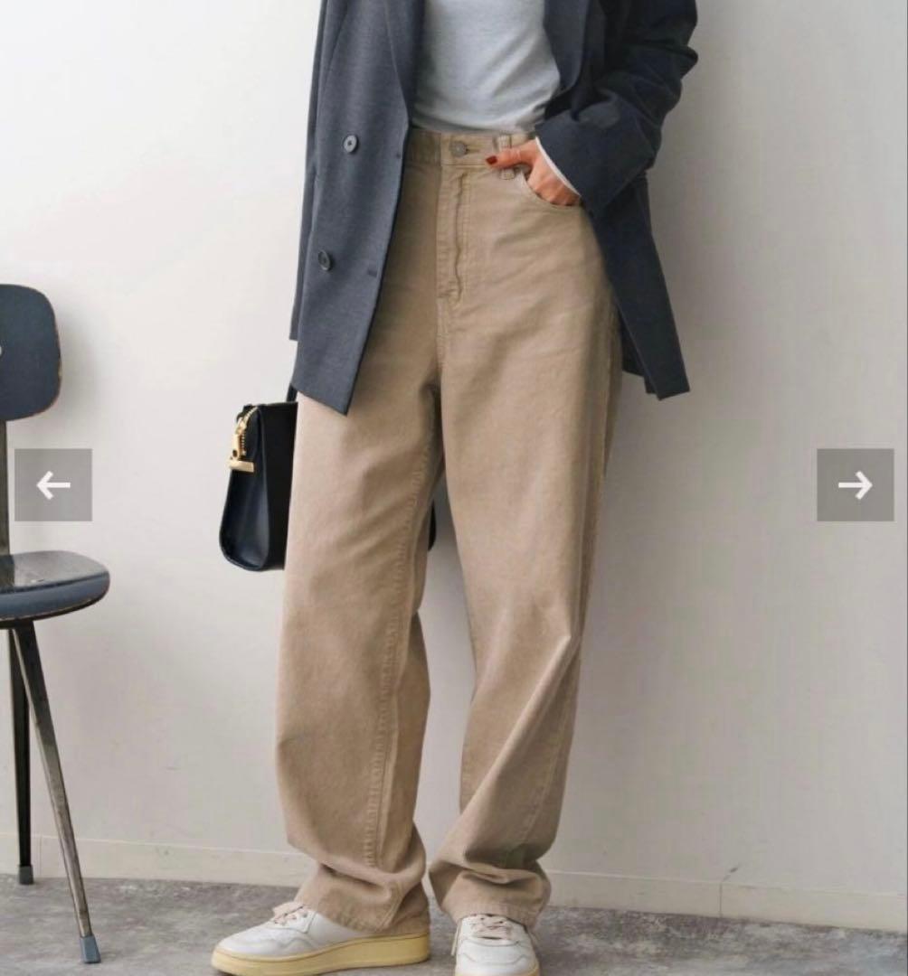 新品未使用】Spick & Span コーデュロイパンツ　おおきめサイズ　黒40