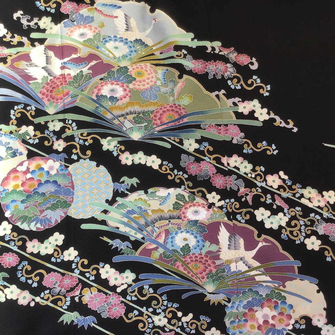 留袖リメイクワンピース❣️着丈123 4L