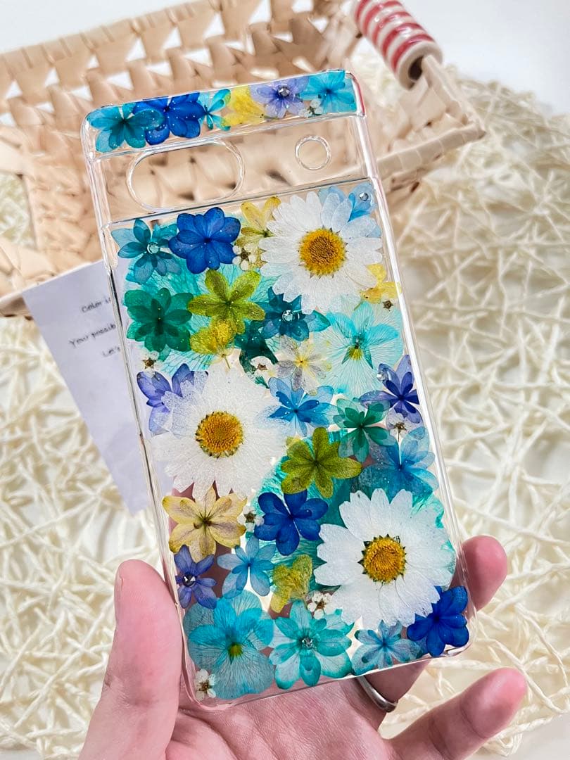 ハンドメイド押し花スマホケース　全機種対応iphone/GALAXY/AQUOS