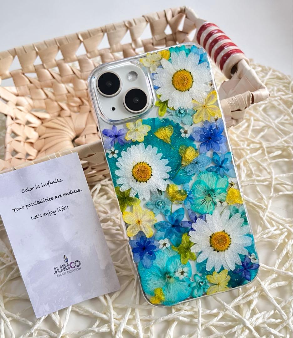 ハンドメイド押し花スマホケース　全機種対応iphone/GALAXY/AQUOS