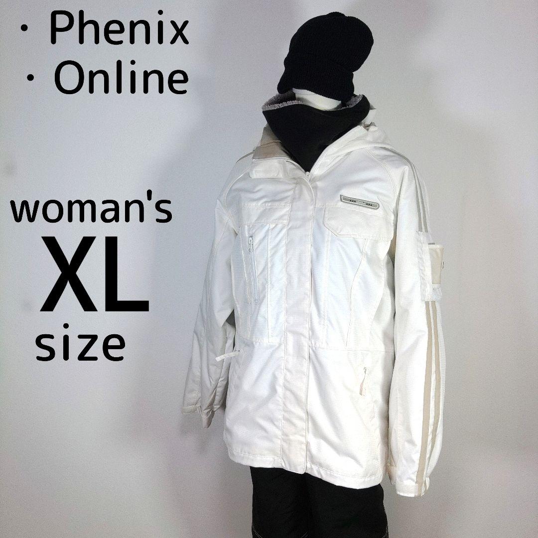 レディース　XL　スキー　スノーボードウェア　上下セット　オーバーオール　白　黒