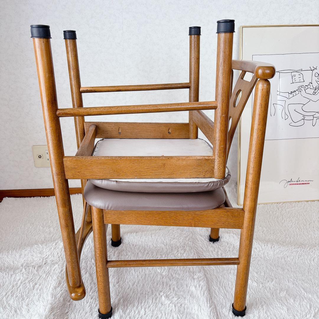 eri様リクエスト品】ハイバック レザー ダイニング チェア ビンテージ 2脚セ