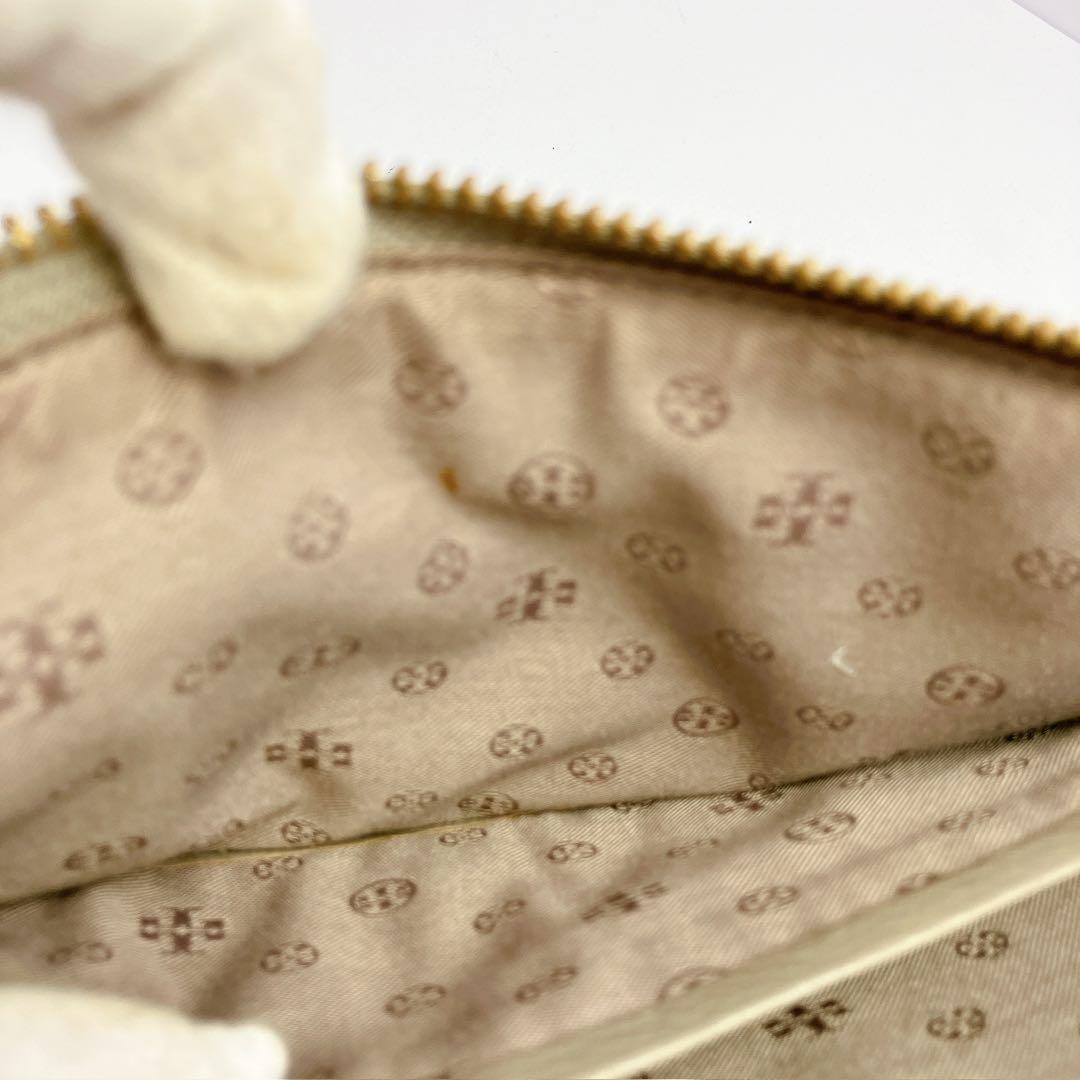 3335◯ TORY BURCH ベージュ レザー ショルダーバッグ