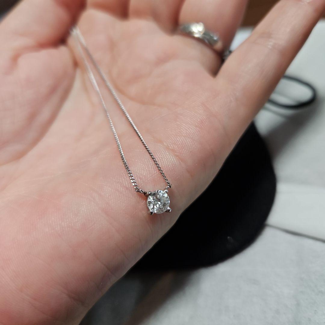 プラチナ　1粒ダイヤモンド　ネックレス