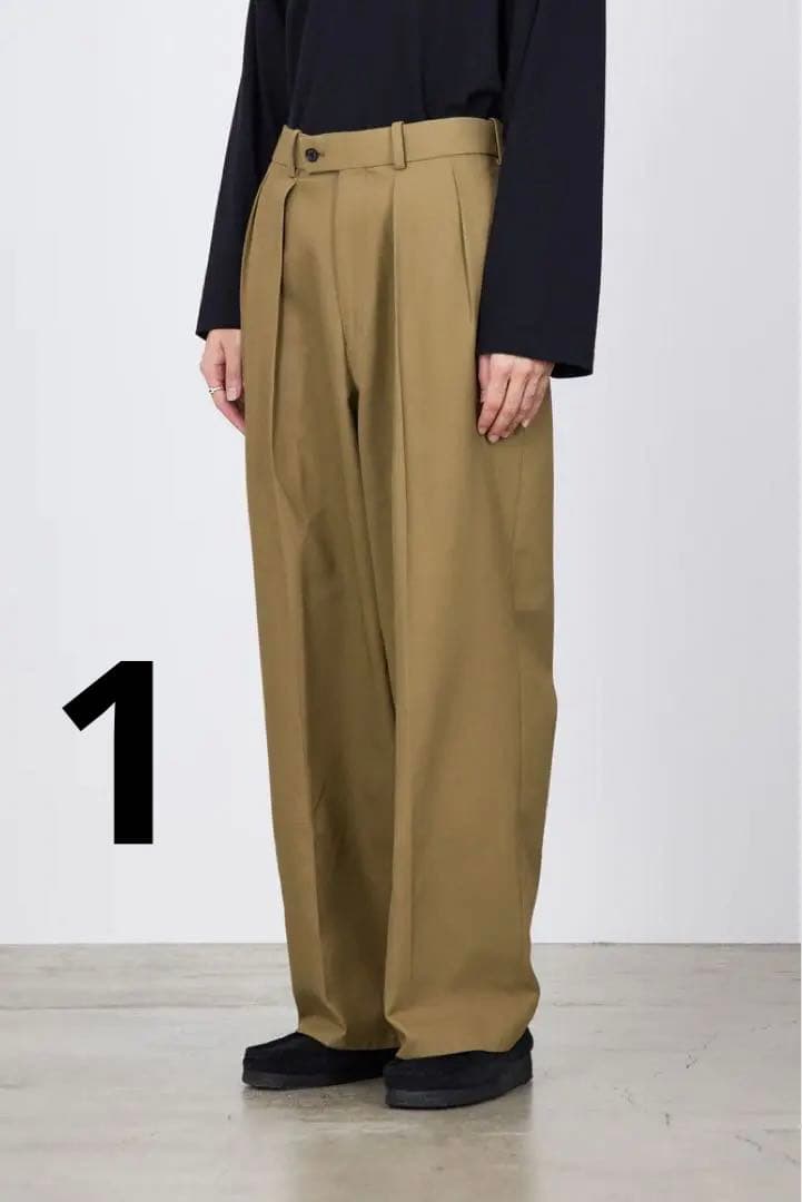 スーツ ORGANIC COTTON DOUBLE PLEATED TROUSERS