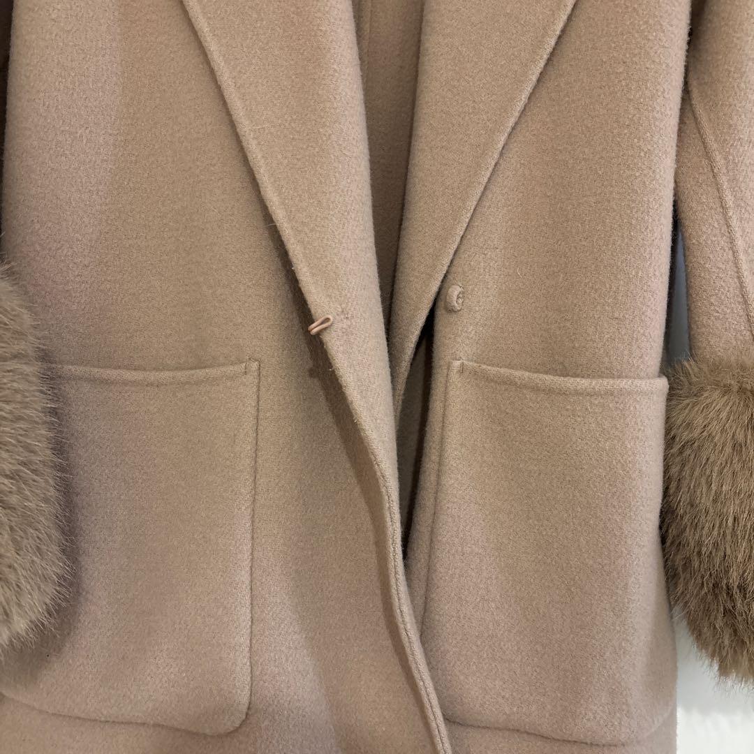 【apuweiser-riche】袖ファーショートリバーコート