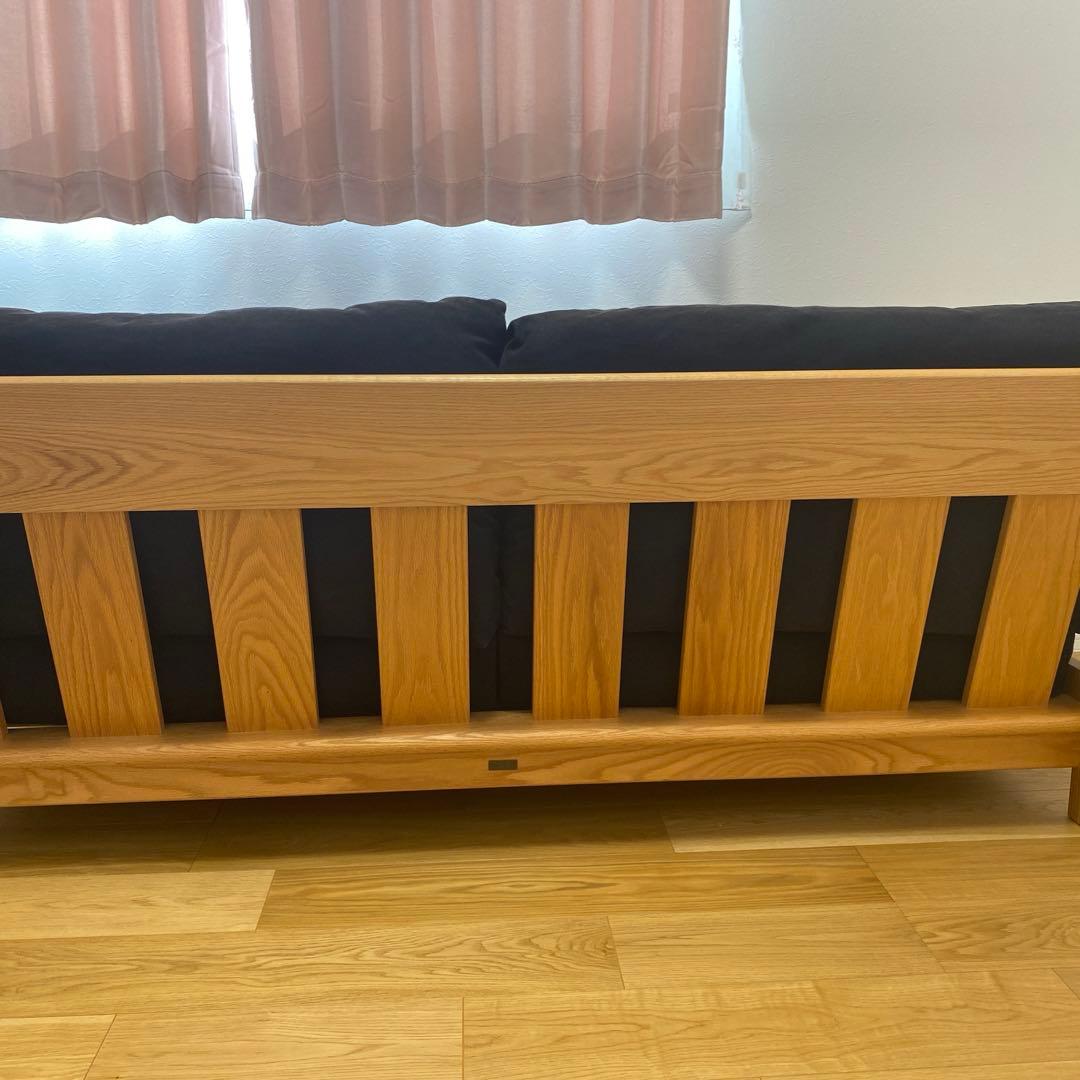 free0120　ミヤモト家具　カウチソファー　ブラック