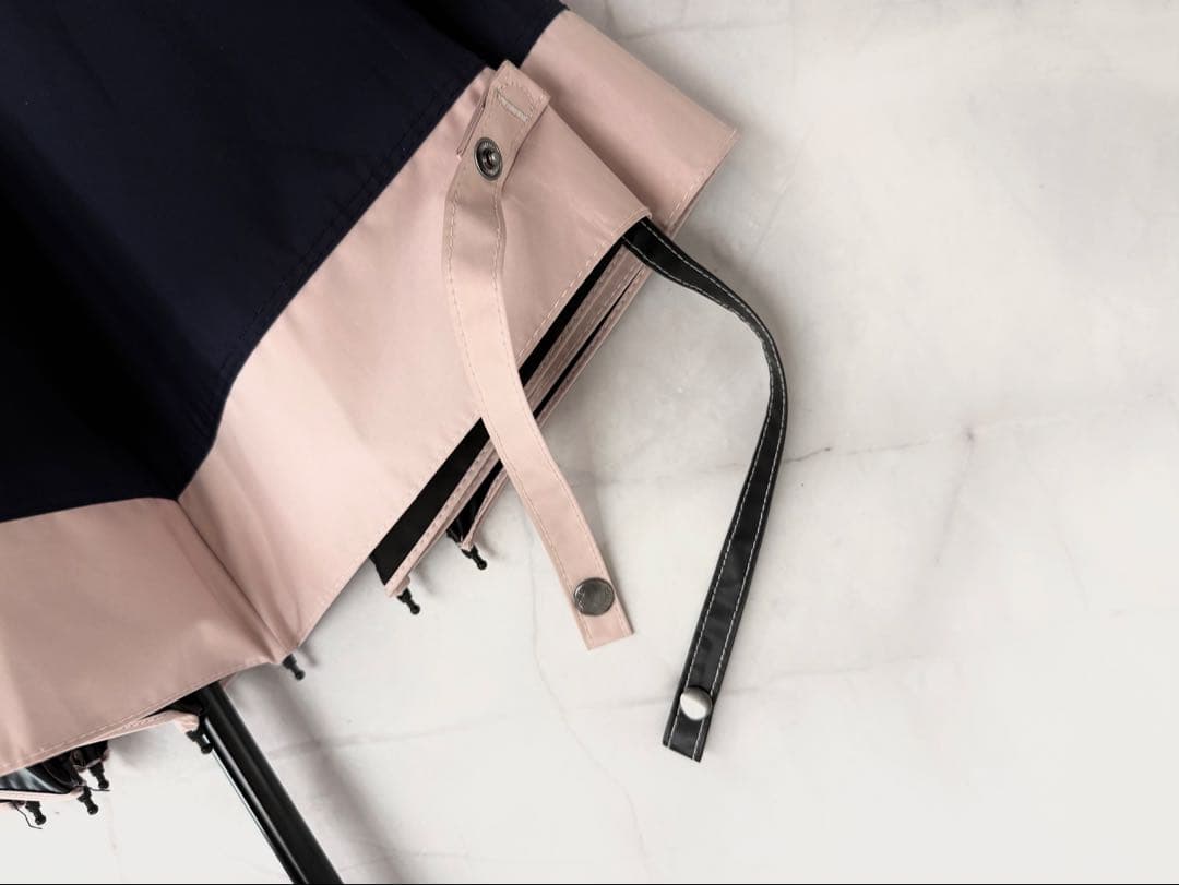 芦屋ロサブラン 折りたたみ日傘 3段折り コンビ ネイビー×ピンク