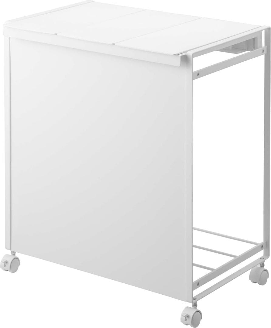 山崎実業(Yamazaki) 蓋付き 目隠し 分別 ダストワゴン3分別 ホワイト