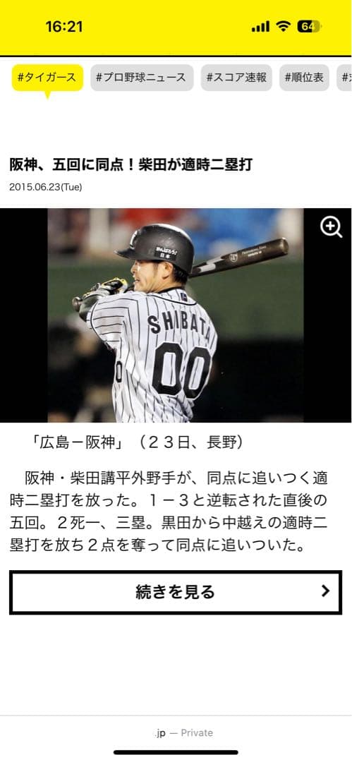 ゆきえ【プロ実使用】硬式 外野用 SSK 元阪神・ロッテ 柴田講平選手