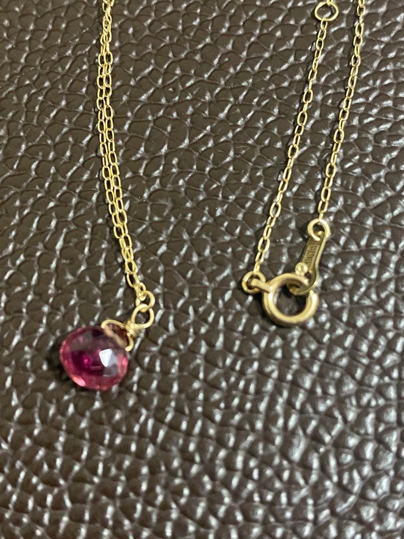 K10YG ピンクトルマリン ネックレス 40cm