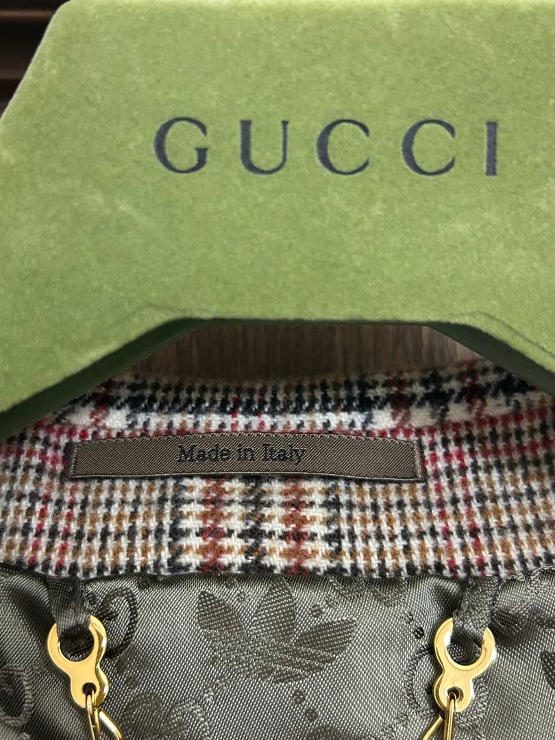 ゴールド GUCCI adidas テーラードジャケット タグ付未使用品