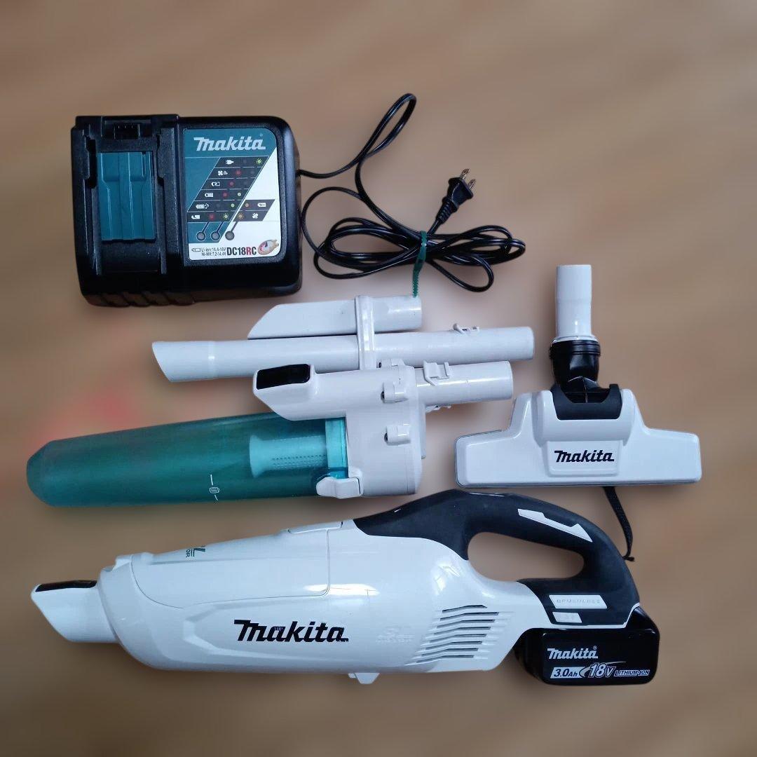 マキタ18V充電式クリーナーCL282FD純正バッテリー、充電器、サイクロン付