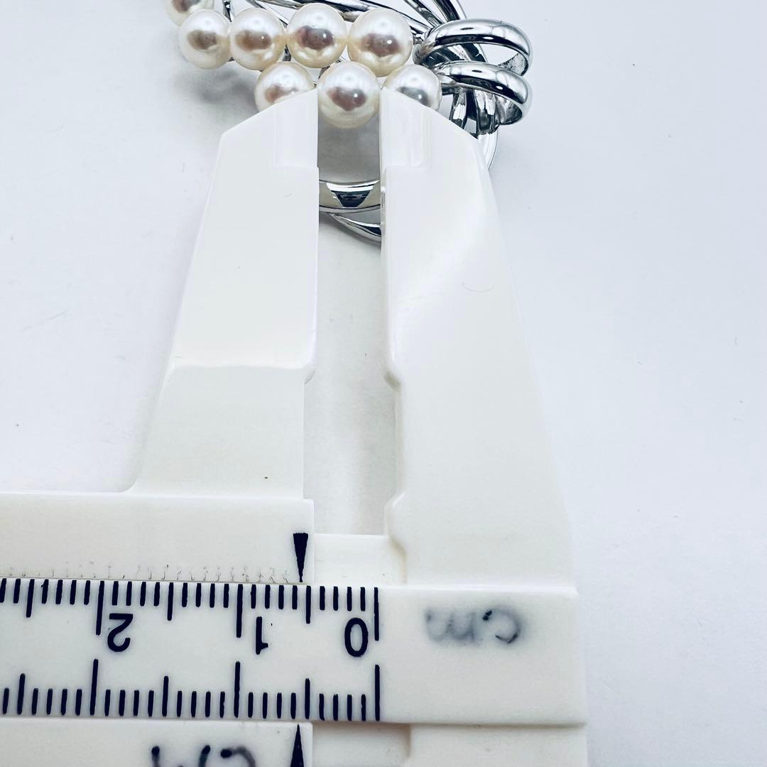 超美品　ミキモト　アコヤパール　8粒　6mm-5mm シルバーブローチ M刻印