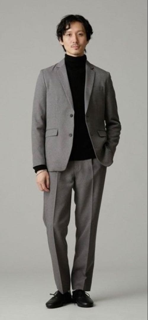 ナノユニバース LB.03 ウーリーツイル セットアップスーツグレーM