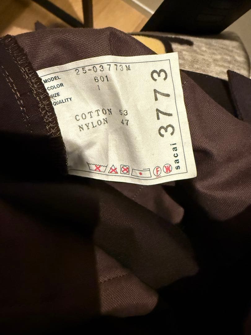 sacai 25aw Rip Stop Pants サイズ1