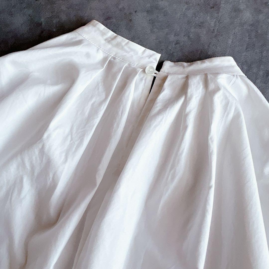 【美品】 un cinq ⿻ コットン 襟袖タック ブラウス セレモニー お仕事