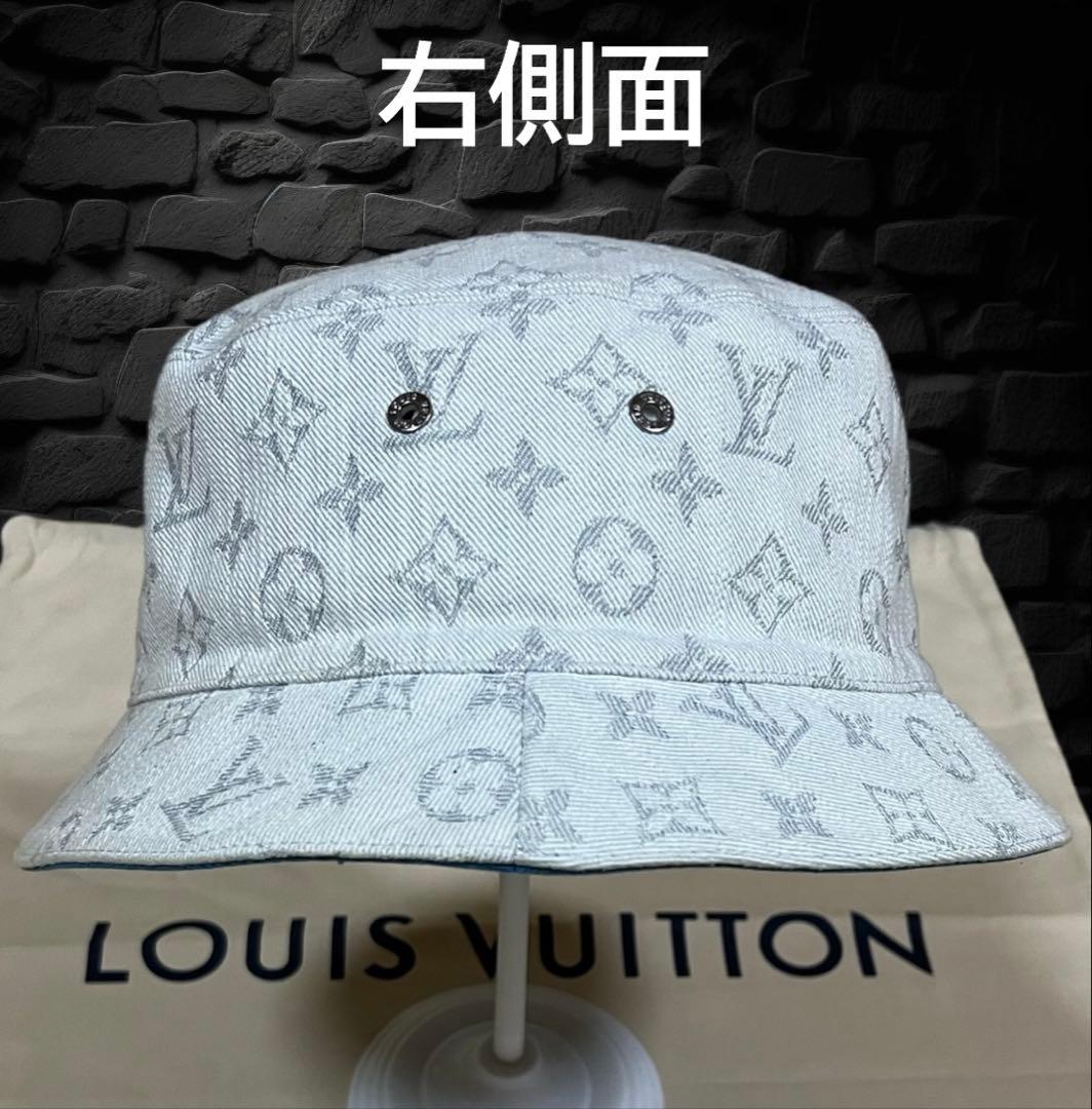 美品LOUIS VUITTON ルイヴィトン バケットハットモノグラム デニム