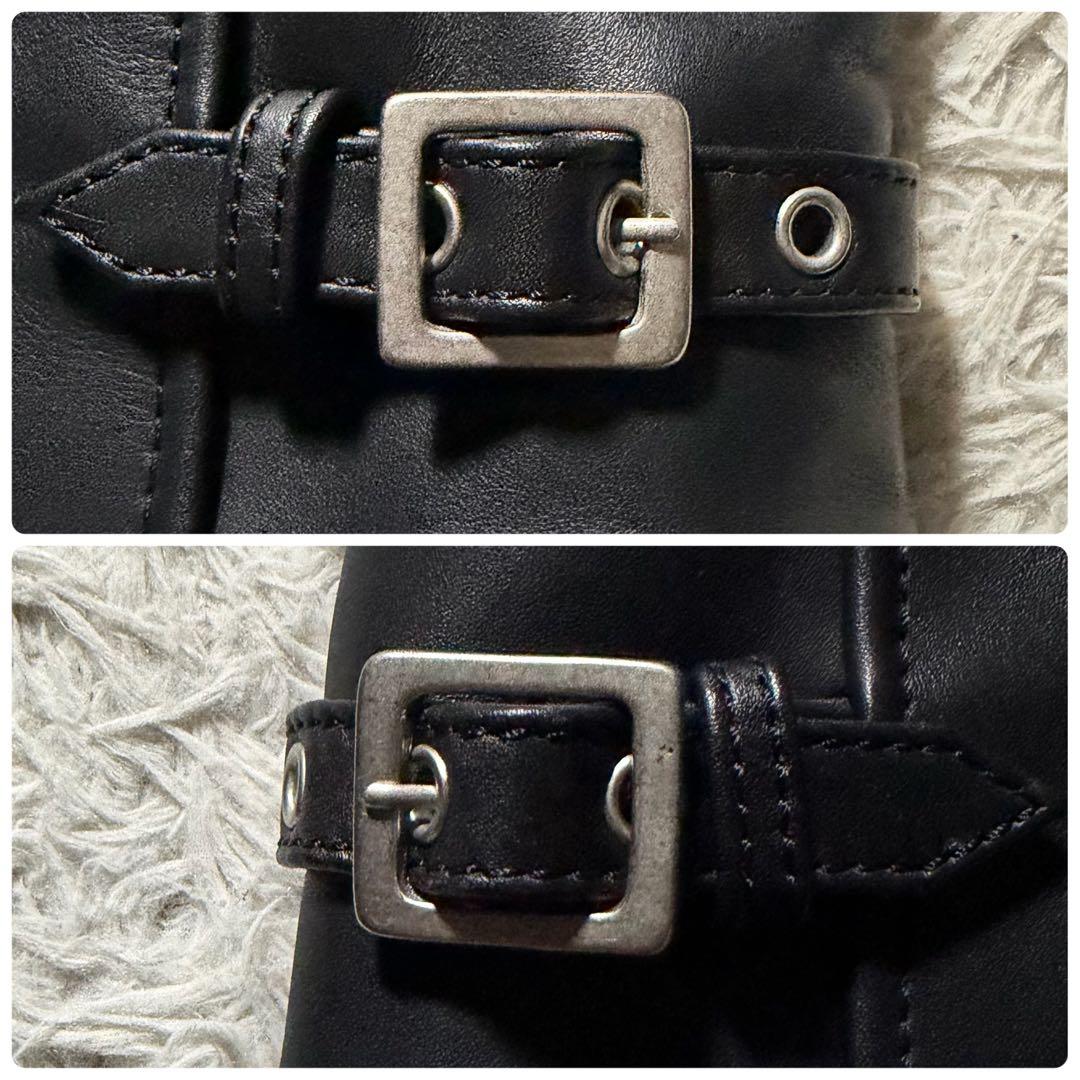 極美品◎KADOYA ライダースジャケット　シングル　ブラック　本革　M