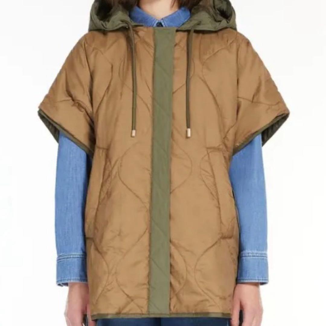 新品未使用maxmaraweekendエジェモネリバーシブルキャンバスケープ42