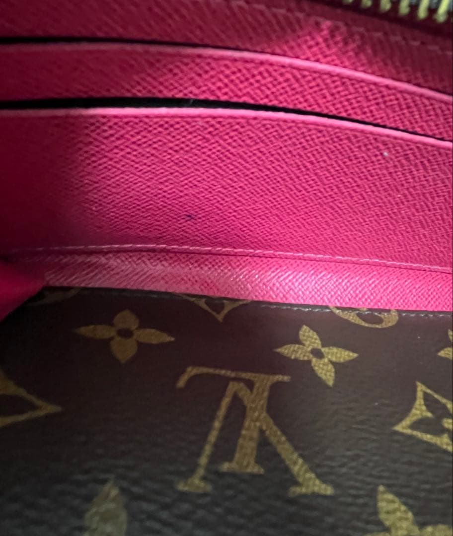 ルイヴィトン 長財布 ラウンドファスナー ポルトフォイユクレマンス フューシャ