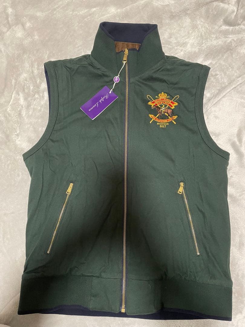 ラルフローレンパープルレーベル キルティングダウンベスト リバーシブル