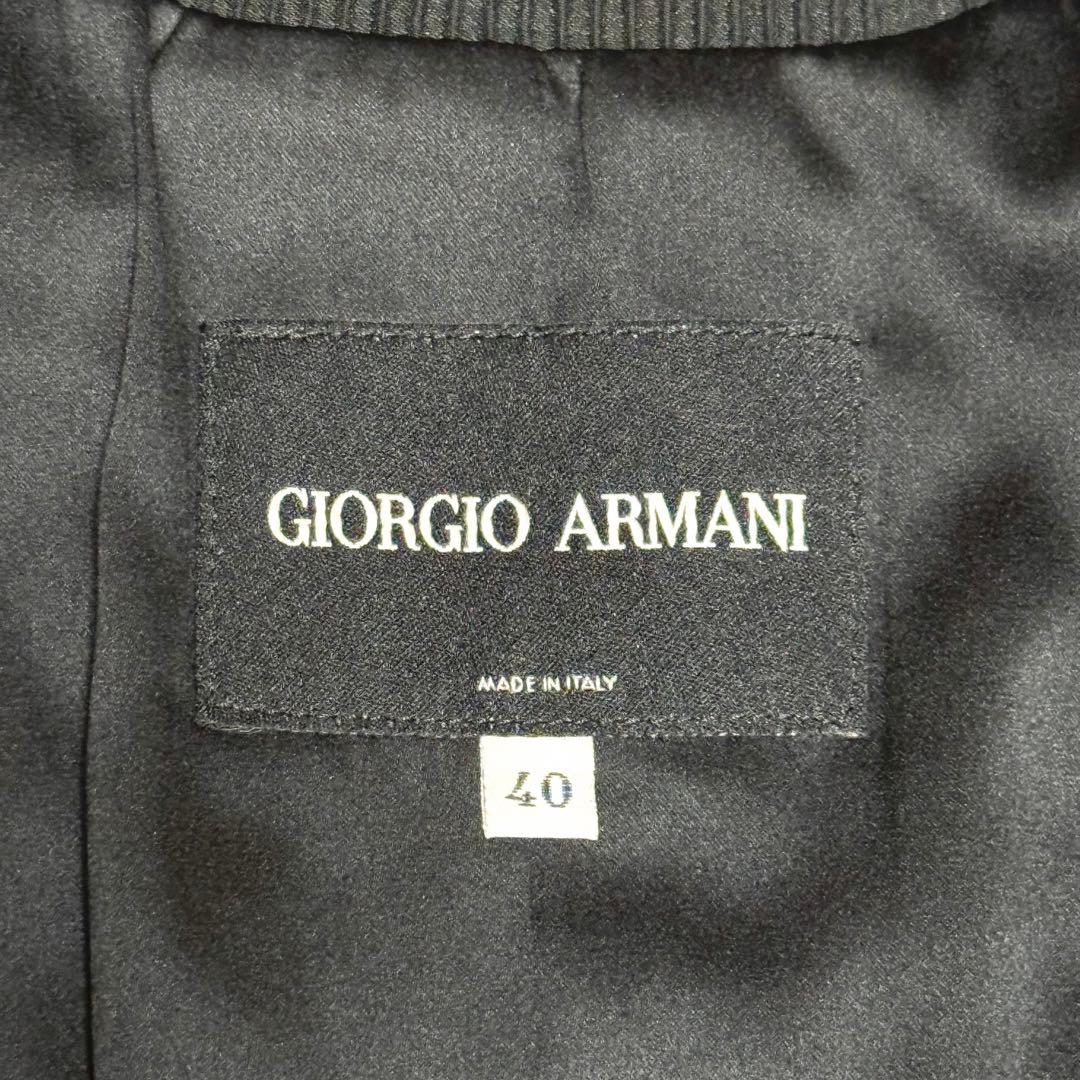 美品 ジョルジオアルマーニ テーラードジャケット ベロア シングル 黒