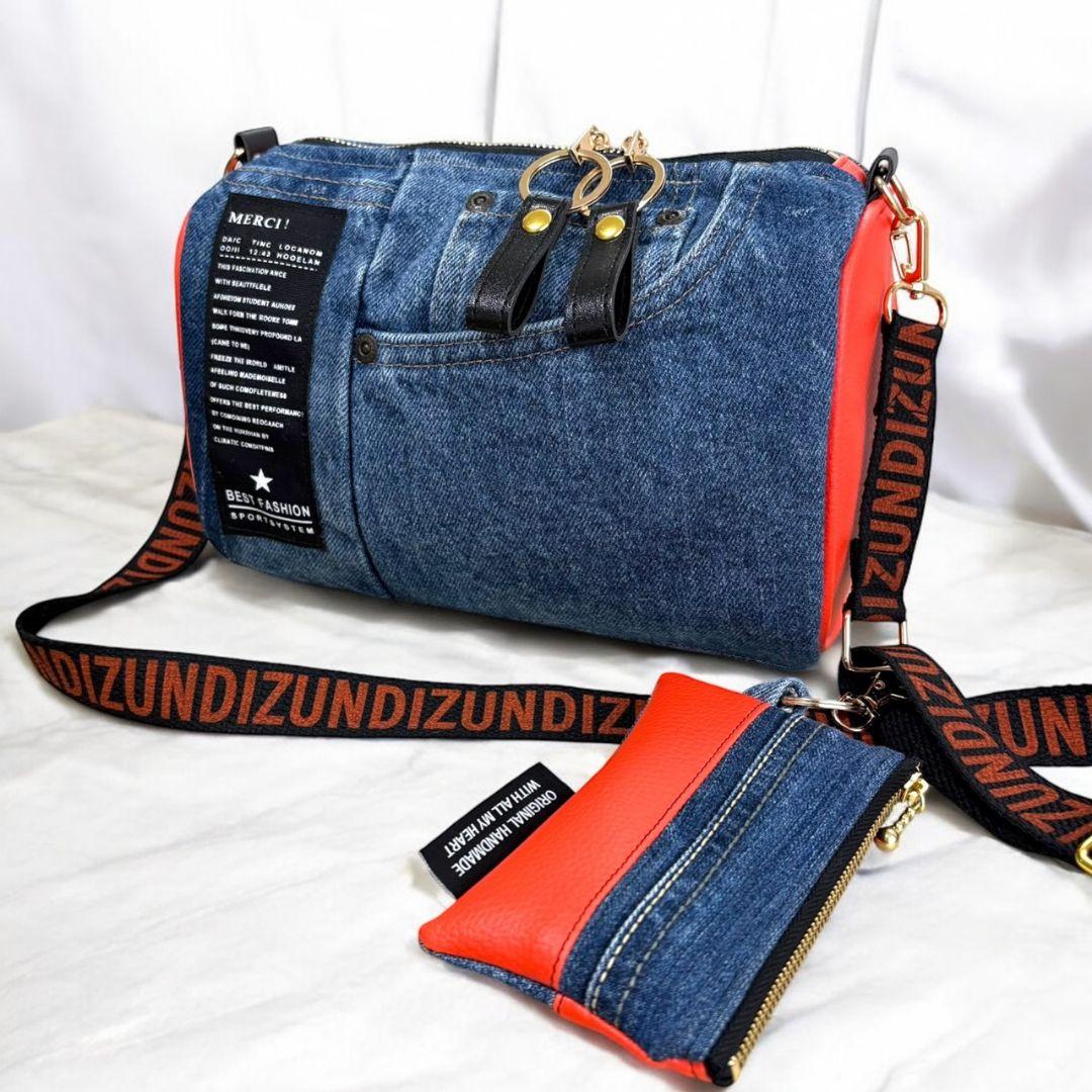 Accent Bag／デニムリメイク×オレンジ