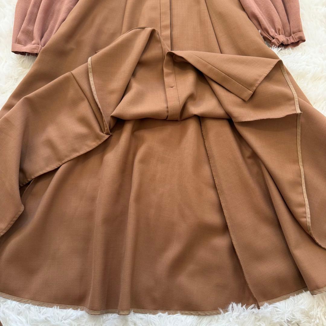 人気　24AW アナイ　シアーロングワンピース　シャツ　金ボタン　Aライン