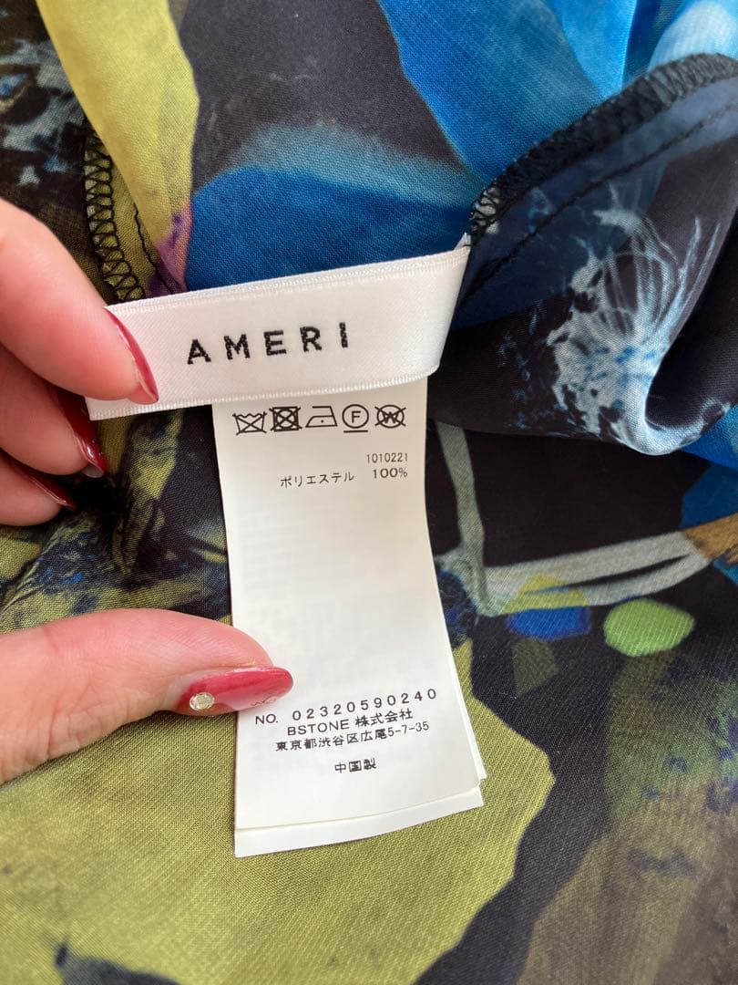 【美品】【AMERI/アメリ】SCAN FLOWER CHIFFON DRESS