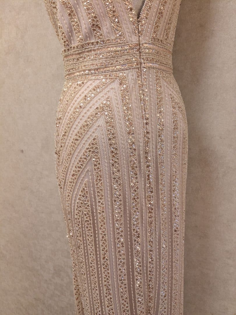 ロングドレス 演奏会発表会　ステージ　パーティー　イブニングドレス 　総ビーズ