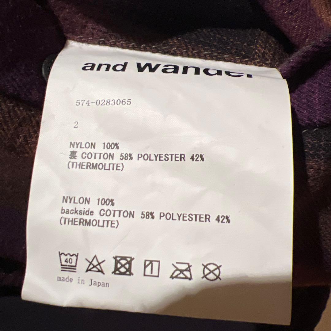 and wander ダークパープル ジャケット サイズ2
