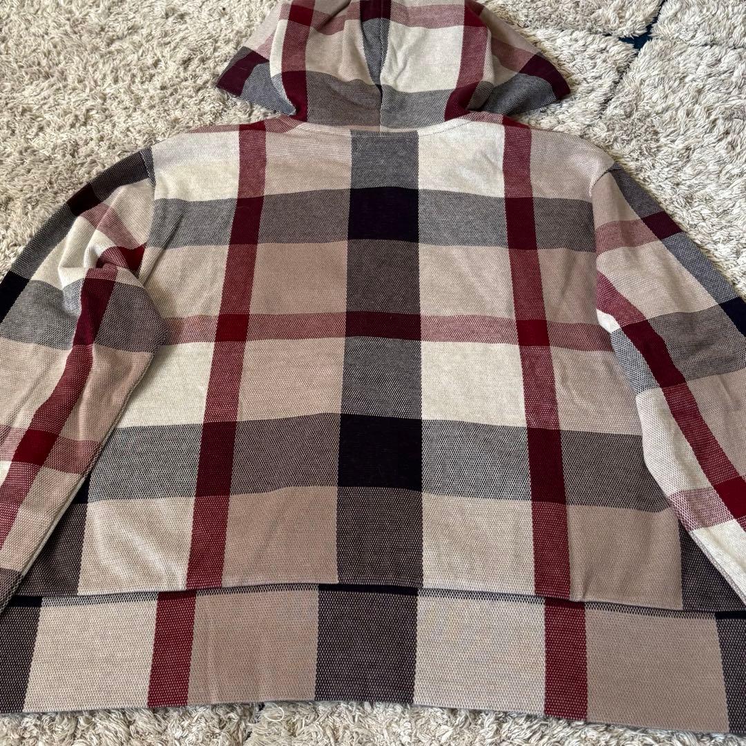 【タグ付き✨】ブルーレーベルクレストブリッジ　パーカー　チェック　フード　40