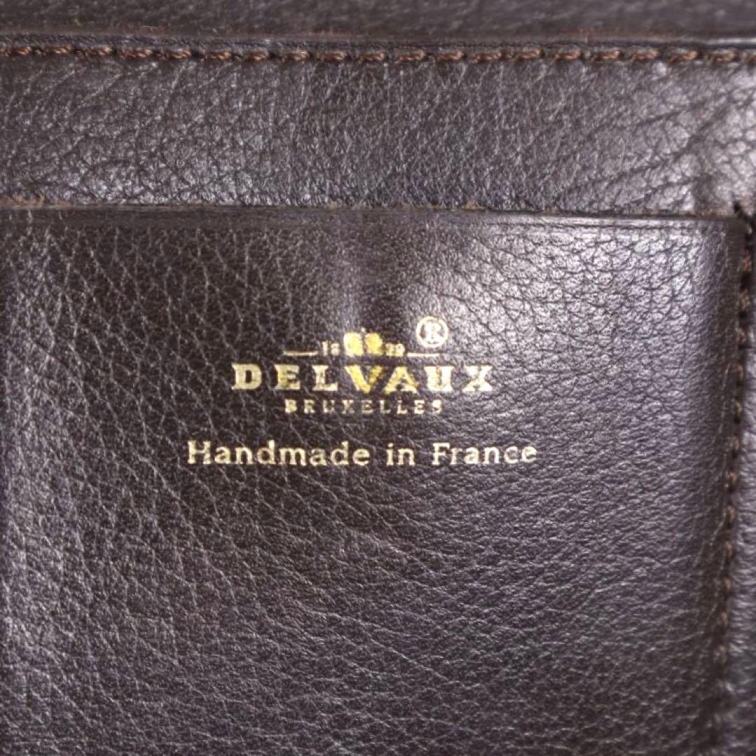 DELVAUX デルヴォー メタルロゴ付 三つ折りレザー長財布 フランス製