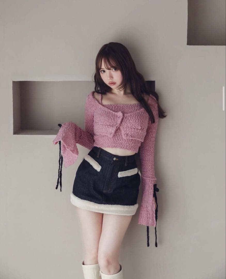 パンツ andmary Fur pocket denim skirt